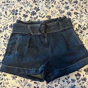 Sézane Rome Shorts in Blue Denim